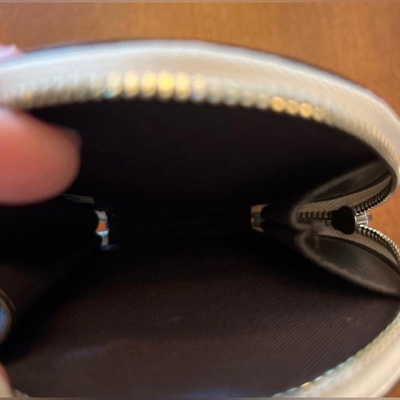 Coach Leather Coin Case Wallet White With Sunglasses Print - Picture 3 of 3